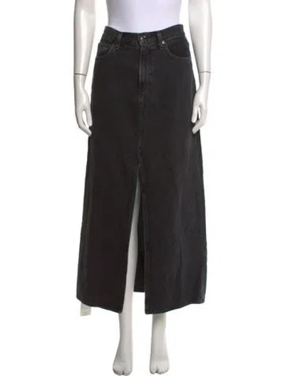 Pre-owned Agolde Long Skirt In Black