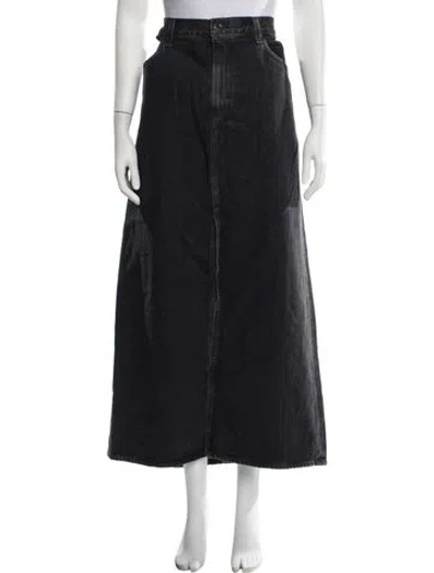 Pre-owned Agolde Long Skirt In Black
