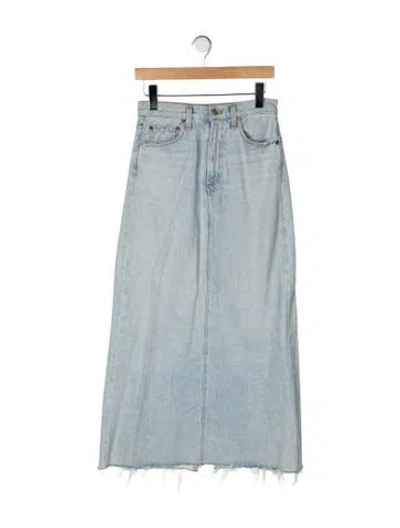 Pre-owned Agolde Long Skirt In Blue