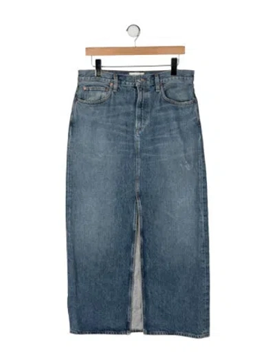Pre-owned Agolde Long Skirt In Blue