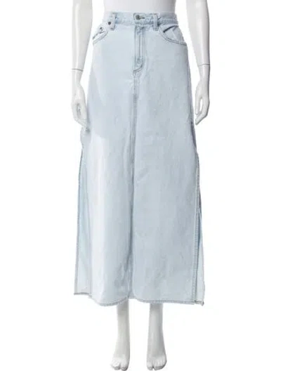 Pre-owned Agolde Long Skirt In Blue