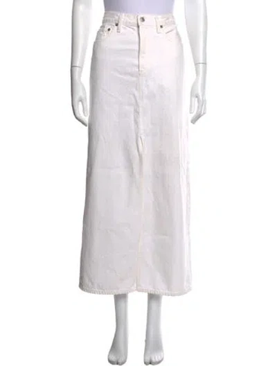 Pre-owned Agolde Long Skirt In White