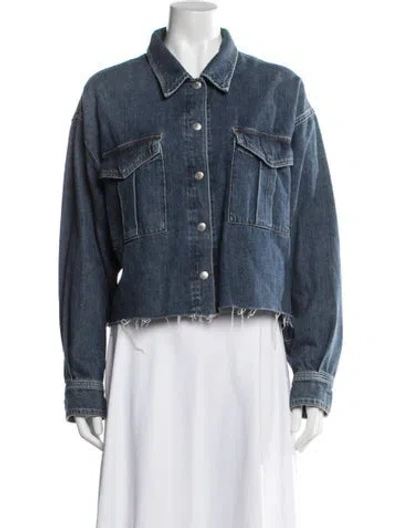 Pre-owned Agolde Long Sleeve Button-up Top In Blue