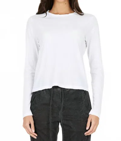 Agolde Long Sleeve Crewneck Tee In White