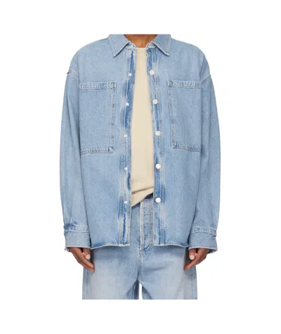 Agolde Long Sleeve Denim Jacket In Blue