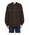 Agolde Long Sleeve Denim Shirt In Green