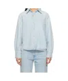 Agolde Long Sleeve Denim Shirt In Blue