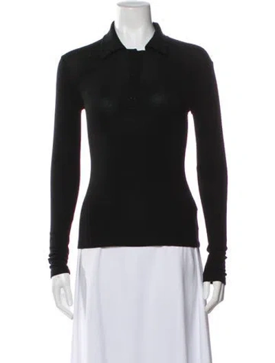 Pre-owned Agolde Long Sleeve Polo In Black