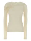 Agolde Fitted Long Sleeve Ruched T-shirt In Neutral