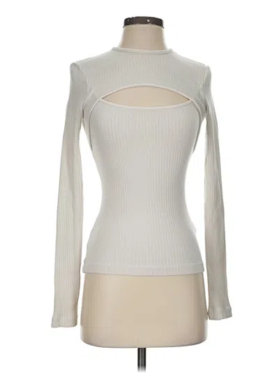 Pre-owned Agolde Long Sleeve Top Ivory Turtleneck Tops