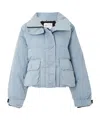 Agolde Nova Denim Puffer Jacket In Marbled Indigo In Blue