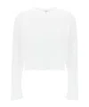 Agolde Long-sleeved Cropped T-shirt In White