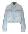Agolde Luka Cropped Organic Denim Jacket In Gray