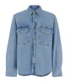 Agolde Light Blue Shirt With Classic Collar In Denim Man In Blue