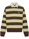 Agolde Rsvp Logo-embroidered Striped Cotton Rugby Shirt In Black