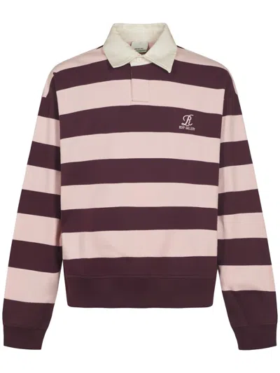 Agolde Long-sleeved Polo With Striped Pattern In Multi