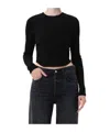 Agolde Neema Long-sleeve Ribbed T-shirt In Black