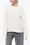 Agolde Long Sleeved Runa Crew-neck T-shirt In White