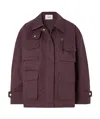 Agolde Aubrey Cotton-gabardine Jacket In Burgundy