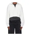 Agolde Off-white Bethan Quarter Zip Sweatshirt In White