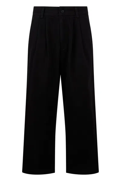 Agolde Loose Cotton Trousers With Modern Design In Black