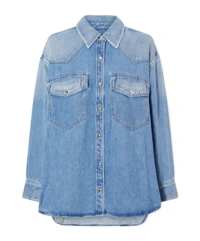 Agolde Lotta Denim Shirt In Blue