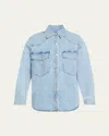 Agolde Lotta Western Shirt In Blue