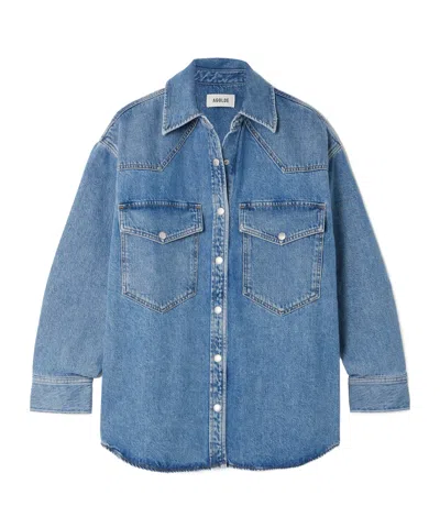 Agolde Lotta Organic Denim Shirt In Blue
