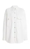 Agolde Lotta Oversized Denim Shirt In White