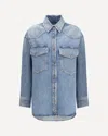 Agolde Long-sleeved Denim Shirt In Blue