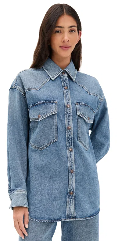Agolde Lotta Denim Shirt In Grade In Blue