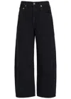 Agolde Low Curve Barrel-leg Jeans In Black