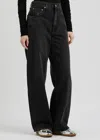 Agolde Low Curve Barrel-leg Jeans In Black