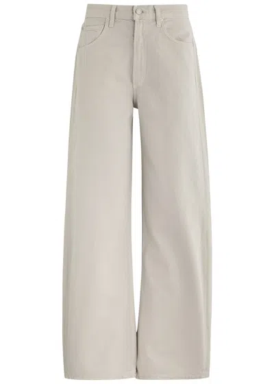 Agolde Low Curve Barrel-leg Jeans In Off White