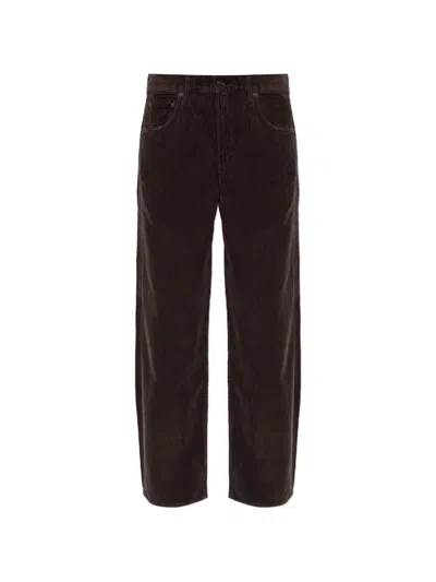 Agolde Low Curve Corduroy Trousers In Brown