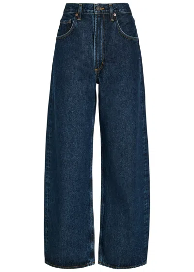 Agolde Womens Reissue (true Ind Rinse) Harper Straight-leg Stretch-denim Jeans In Blue
