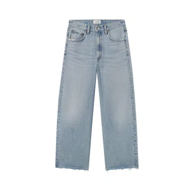 Pre-owned Agolde Low Curve Fray Denim 'force' | Blue | Women's Size 27