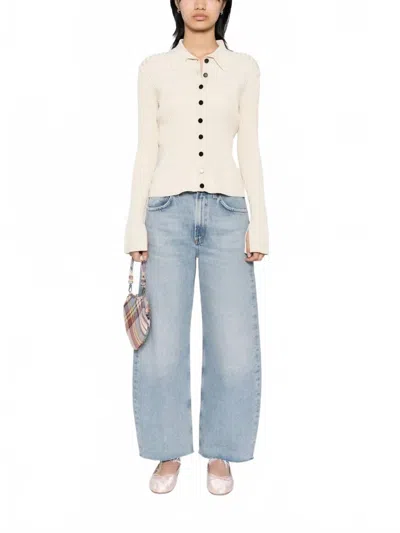 AGOLDE LOW CURVE FRAY JEAN IN FORCE