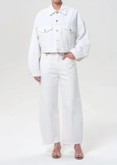 AGOLDE LOW CURVE FRAY JEAN IN MILKSHAKE