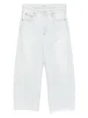Agolde 'luna' White Jeans With Logo Patch On The Rear And Fringed Hem