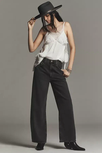 Agolde Low Curve High-rise Tapered Jeans In Black