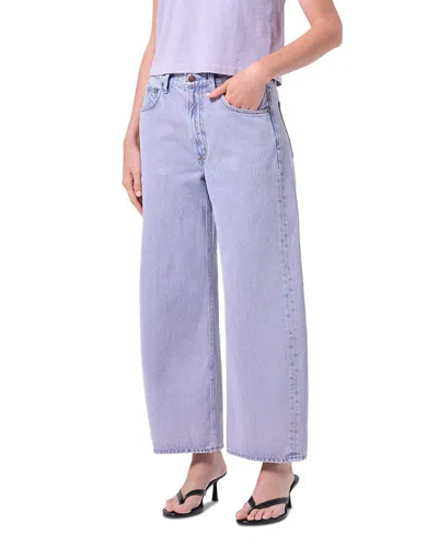 Agolde Low Curve High Rise Wide Leg Ankle Jeans In Aura In Multi