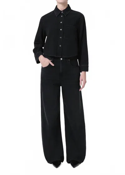 Agolde Low Curve Jean In Black Tar In Multi