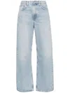 Agolde Riley Cropped Straight-leg Jeans In Blue