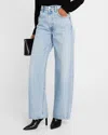 Agolde Luna Pieced High Waist Raw Hem Barrel Jeans In Force