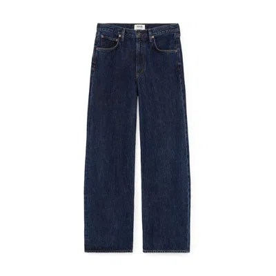 Agolde Low Curve Cropped Mid-rise Barrel-leg Jeans In Blue