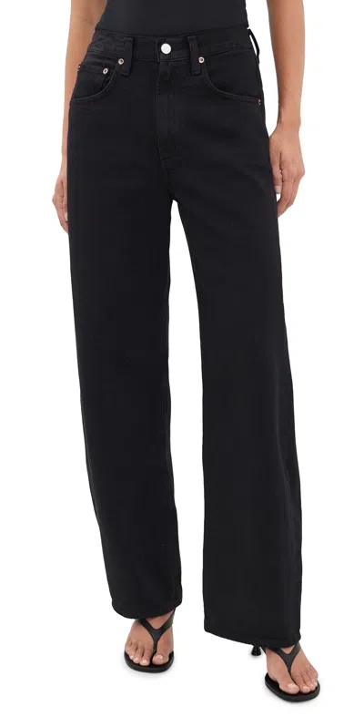 Agolde Low Curve Jeans Proof In Black