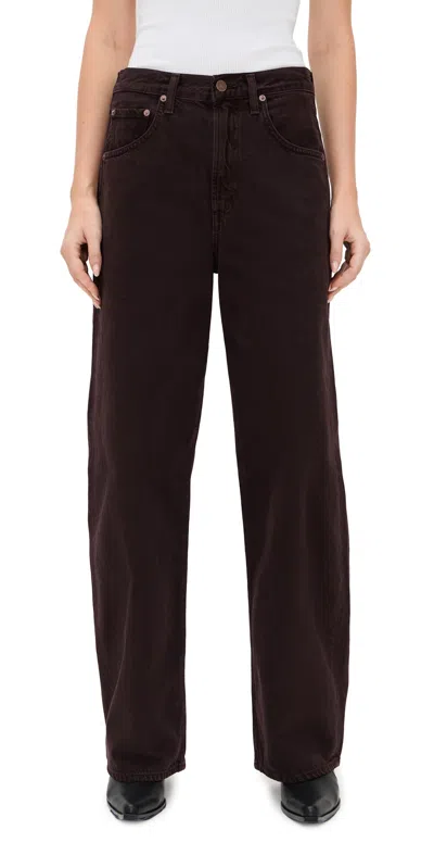 Agolde Low Curve Jeans Sloe Berry In Brown