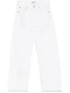 Agolde Womens Sour Crm (flat Wht) Harper Cropped High-rise Stretch-denim Jeans In White
