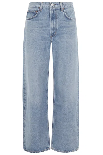 Agolde Low Curve Jeans With Five-pocket Style In Blue